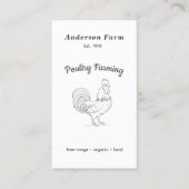 Carte de visite vertical du coq de ferme (Devant)