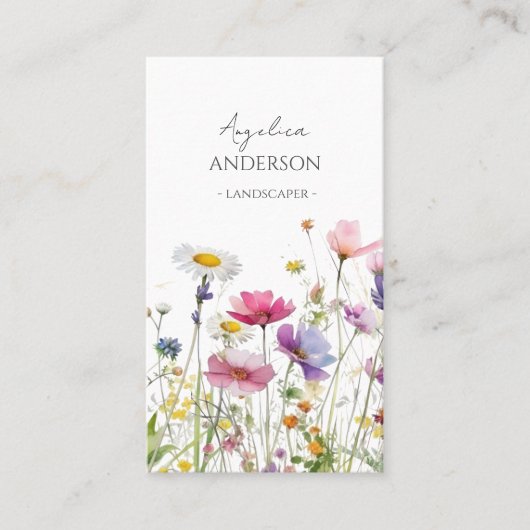 Carte de visite vertical du Fleur sauvage de code  (Devant)