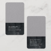Carte De Visite Vertical élégant moderne gris clair noir (Devant / Derrière)