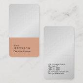 Carte De Visite Vertical élégant moderne lin de qualité supérieure (Devant / Derrière)