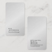 Carte De Visite Vertical élégant moderne lin de qualité supérieure (Devant / Derrière)