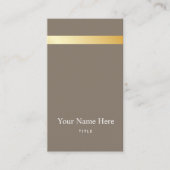 Carte de visite vertical élégant rayé d'or moderne (Devant)