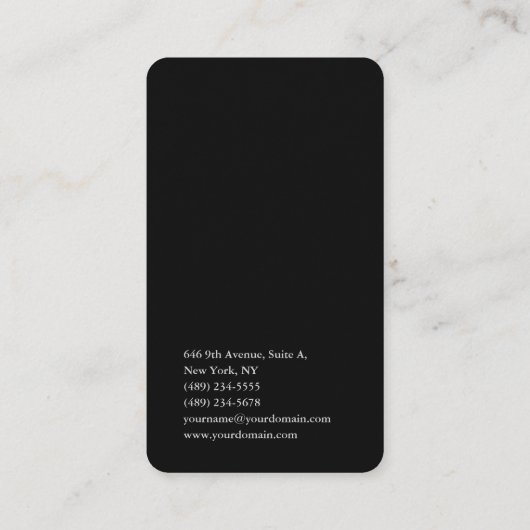 Carte De Visite Vertical élégant unique moderne gris clair (Dos)