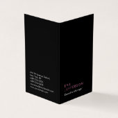 Carte De Visite Vertical élégant unique moderne noir uni (Extérieur)