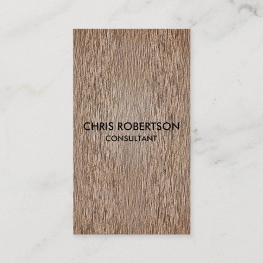 Carte de visite vertical en bois beige clair (Devant)