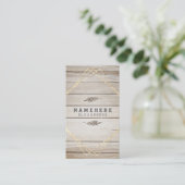 Carte de visite vertical en bois foncé moderne (Debout devant)