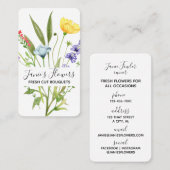 Carte de visite vertical fleur sauvage (Devant / Derrière)