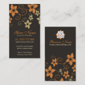 Carte de visite vertical floral tropical (Devant / Derrière)