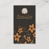 Carte de visite vertical floral tropical (Dos)