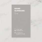 Carte de visite vertical gris de mini typo (Dos)