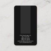 Carte de visite vertical gris noir arrondi (Dos)