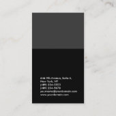 Carte De Visite Vertical gris noir professionnel plaine (Dos)