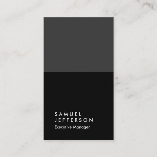 Carte De Visite Vertical gris noir professionnel plaine (Devant)