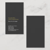 Carte De Visite Vertical gris noir professionnel simple moderne (Devant / Derrière)