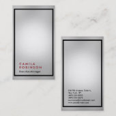 Carte De Visite Vertical gris professionnel moderne gestionnaire s (Devant / Derrière)