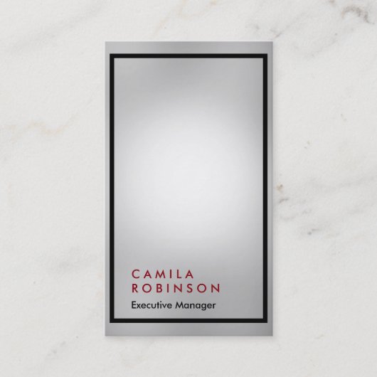 Carte De Visite Vertical gris professionnel moderne gestionnaire s (Devant)