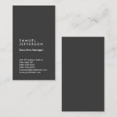 Carte De Visite Vertical gris professionnel simple moderne (Devant / Derrière)