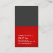 Carte De Visite Vertical gris rouge professionnel plaine (Dos)