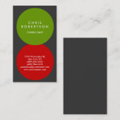 Carte de visite Vertical Gris Rouge Vert Arrondi (Devant / Derrière)