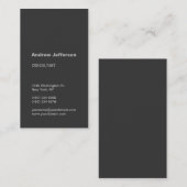 Carte de visite vertical gris taille standard (Devant / Derrière)