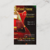 CARTE DE VISITE vertical GUITAR "GrungeRed" (Devant)