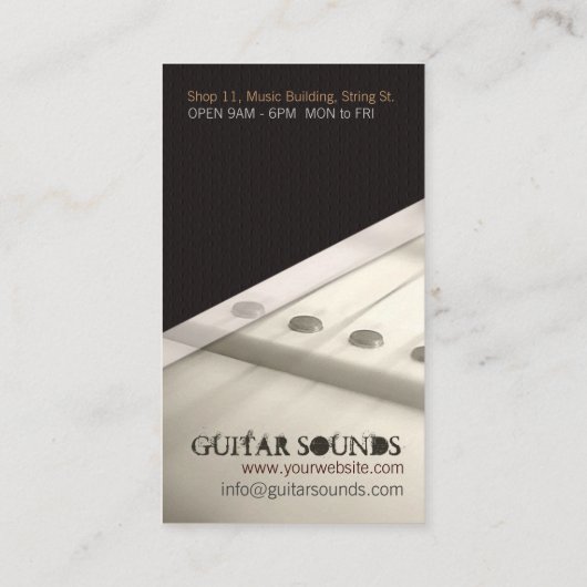 CARTE DE VISITE vertical GUITAR LIGHT (Dos)
