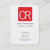 Carte De Visite Vertical Large Red Stripe White Professional Plain (Devant)