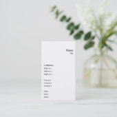 Carte De Visite Vertical lissez (Debout devant)