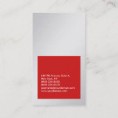 Carte De Visite Vertical métal gris gris rouge professionnel (Dos)