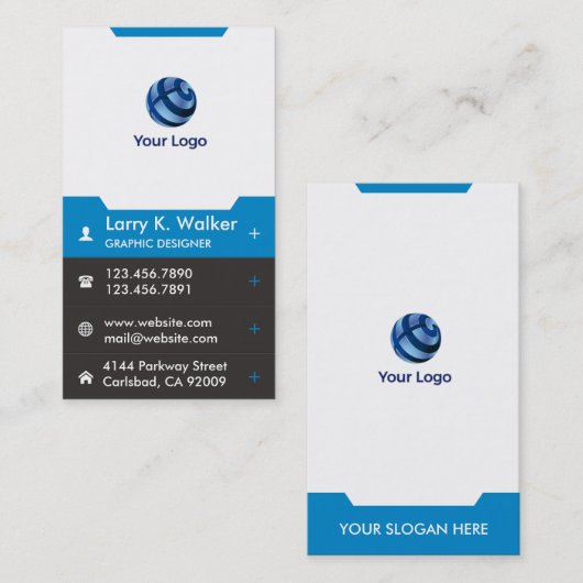 Carte de visite vertical moderne (Devant / Derrière)