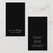Carte De Visite Vertical moderne élégant noir & blanc professionne (Devant / Derrière)