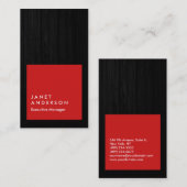 Carte De Visite Vertical moderne gris bois rouge professionnel (Devant / Derrière)