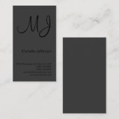 Carte de visite vertical monochrome noir gris (Devant / Derrière)