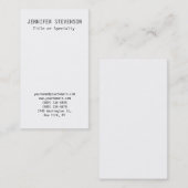 Carte de visite vertical noir blanc clair (Devant / Derrière)