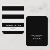 Carte De Visite Vertical noir blanc rayures Design d'art unique (Devant / Derrière)