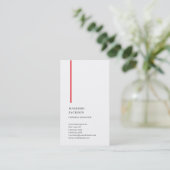 Carte De Visite Vertical Noir Blanc Rouge Tendance Moderne Simple (Debout devant)
