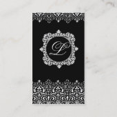 Carte de visite vertical noir d'art déco avec (Dos)