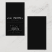 Carte de visite vertical noir et gris (Devant / Derrière)