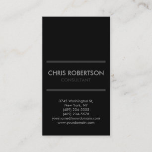 Carte de visite vertical noir et gris