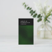 Carte De Visite Vertical Noir Qualité Vert Tendance (Debout devant)