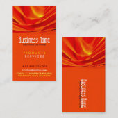 Carte de visite vertical orange Abstrait (Devant / Derrière)
