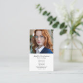 Carte de visite vertical photo personnalisé simple (Debout devant)