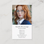 Carte de visite vertical photo personnalisé simple (Devant)