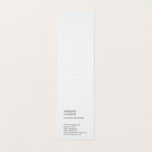 Carte De Visite Vertical Plain Simple Noir Blanc Minimaliste (Extérieur déplié)