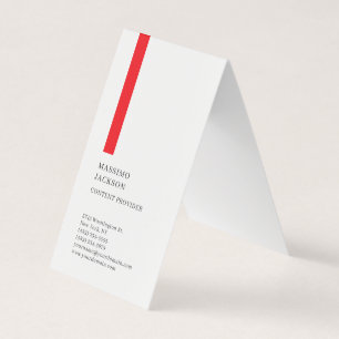 Carte De Visite Vertical Plain Simple Noir Blanc Rouge Minimaliste