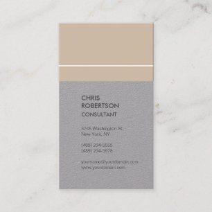 Carte De Visite Vertical Premium Gris Minimaliste Moderne