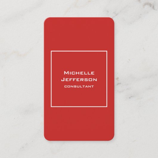 Carte De Visite Vertical Red Modern Stylish Trendy Minimalist (Devant)