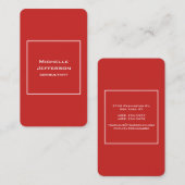 Carte De Visite Vertical Red Modern Stylish Trendy Minimalist (Devant / Derrière)