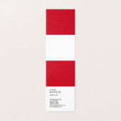 Carte De Visite Vertical Red White Trendy Manager Consultant (Extérieur déplié)