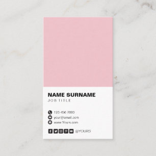 Carte de visite vertical rose professionnel